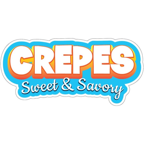 Crepes Decal Concession Stand Food Truck Sticker, 24" x 10", D-DC-24 Crepes19
